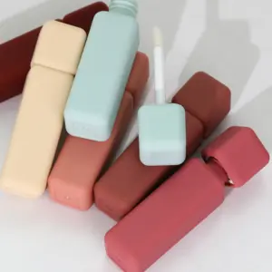 Tubos de brillo de labios Frost vacíos con caja y logotipo, tubos de brillo de labios y etiqueta personalizada de caja
