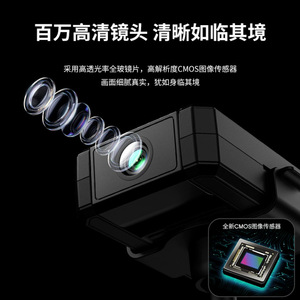 กล้องเครือข่ายพร้อมระบบมองเห็นกลางคืน Wi-Fi กล้องรักษาความปลอดภัยภายในบ้านสำหรับดูแลเด็กและผู้สูงอายุ สีดำ ขนาด 5.3x3.8x1.7 ซม. - Product Image 2