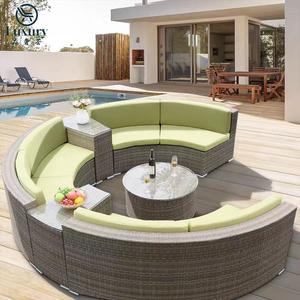 Hiện đại vườn PE mây cong <span class=keywords><strong>sofa</strong></span> đặt ngoài trời sân khách sạn không thấm nước Patio ngoài trời <span class=keywords><strong>sofa</strong></span> Set - Product Image 3