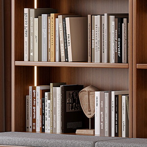 NKAHS Modern <b>Walnut</b> <b>Bookcase</b> With Glass Doors And Storage Bench Five Tier Living Room Cabinet Multifunctional Design - Product Image 5