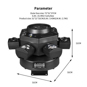 Cao cấp sailwin 6 Vũ trang chùm di chuyển đầu Vua Kong Bee Eye Strobe ánh sáng DMX512 âm thanh kích hoạt 4in1for Disco Đảng ánh sáng sân khấu - Product Image 1