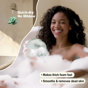 Éponge de bain exfoliante africaine authentique OEM avec nœuds, éponge de douche pour le dos, éliminateur de peaux mortes, séchage rapide, en nylon, type loofah - Product Image 3