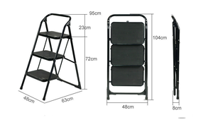Aluminium <strong>Safety</strong> Folding Three <strong>Step</strong> Ladder - Product Image 6