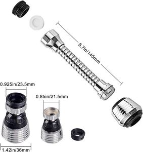 Grifo de Cocina de Acero Inoxidable con Monomando y Ajuste de 360 Grados, Tubo de Extensión con Rociador Extraíble, Boquilla Ahorradora de Agua con Filtro - Product Image 2