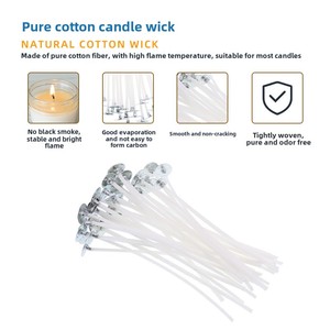 Lámpara de mecha de vela de aromaterapia de hilo de planta sin carbono sin humo ecológica para hacer velas - Product Image 2