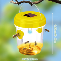 Asesino de avispas para colgar al aire libre Trampas para moscas reutilizables Trampa para abejas con energía solar Trampa para avispas con luz LED Uv