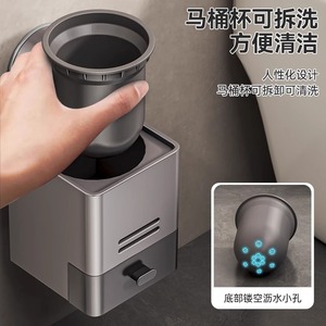 Porte-brosse de toilette carré gris poudre, facile à nettoyer, design minimaliste pour la salle de bain - Product Image 3