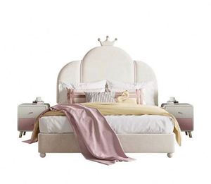 Cama de Día de Tamaño Completo con Marco de Madera Moderno Estilo Crema Pumpkin Crown, Tapicería de Tela Suave, para Dormitorio, Tema Princesa para Niñas - Product Image 4