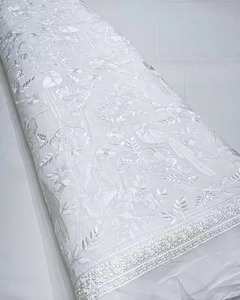 Tela de bordado malté, tela de encaje con lentejuelas, tela de malla al por mayor para abayas, caftanes, prendas de vestir, compras al por mayor, exportación. - Product Image 2