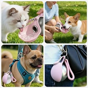 Leyocar - Botella de Viaje para Perros y Gatos, de Acero Inoxidable 304, Plegable, con Tazón de Silicona, Antiderrames, para Paseos y Campamentos - Product Image 2