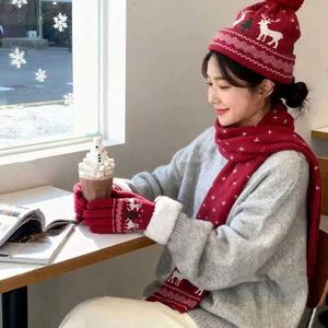 Christmas Beanies <b>Scarf</b> Set Knitted Warm Cap Adult Teens Holiday New Year Gift Box for Children Xmas Santa <b>Hat</b> - Product Image 4