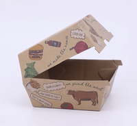 Caja de Cartón Corrugado Tipo Concha para Hamburguesas, Personalizable con Logotipo, de Grado Alimenticio, para Comida Familiar, Aperitivos, Cenas y Hamburguesas