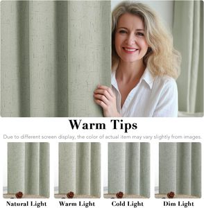 Cortinas Opacas de Lino HVERSAILTEX 100%, Duraderas, Gruesas, Texturizadas, Antioxidantes, con Ojales, Extra Anchas, para Patio/Puerta Corredera - Product Image 6