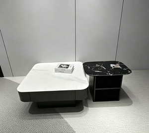 Set Moderno di Tavolino da Caffè e Mobile TV in Legno, Combinazione Ecologica per Soggiorno con Tavolino Laterale e Spazio di Archiviazione - Product Image 4