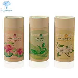 Custom Cylinder Empty Tea Bags Paper Packaging Sample Box Kraft Round Tube Green Tea Gift Box - Product Image 2