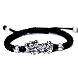Bracelet en argent sterling 999 avec breloque « Brave Troops », corde tressée à la main, nœud chinois, bijoux pour cadeau ou fête - Product Image 4