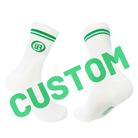 Vente en gros 2023 Nouveau design de chaussettes blanches 100% en coton avec impression par sublimation personnalisée Chaussettes de sport en coton de couleur unie avec LOGO