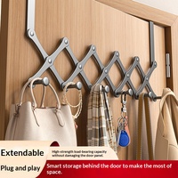 Porte-manteau mural sans perçage en acier au carbone, extensible et pliable, pour chambre et salle de bain