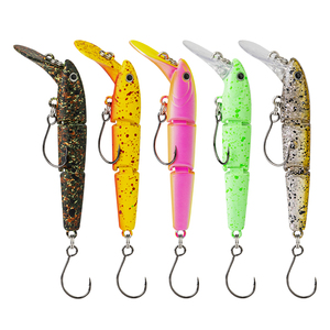 Leurre de pêche articulé type Minnow, leurre dur 6,7 cm 3,8 g, crankbait à action nageuse en S, hameçon simple, leurre artificiel pour achigan, <span class=keywords><strong>truite</strong></span>, perche - Product Image 1