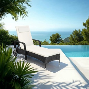 Sillón de ratán de estilo europeo de alto nivel de apariencia ajustable con almohadas cómodas, adecuado para piscinas de jardín - Product Image 2