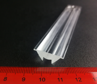 Lentille LED linéaire en acrylique PMMA, profil plano-concave 45 °   Angle de faisceau pour couvercle de lampe LED, usine OEM