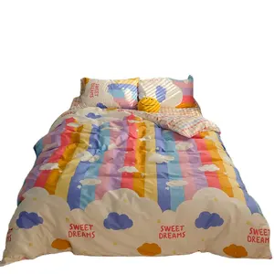 Set lenzuola King Size lenzuola stampa Cartoon Set biancheria da letto di lusso in cotone 100% per bambini