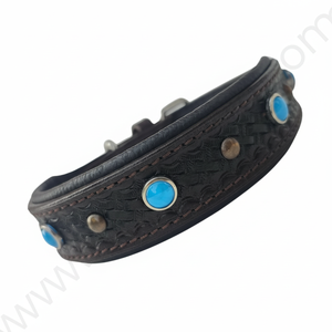 Collar ancho de cuero con tachuelas para perros, diseño elegante y duradero para perros pequeños, medianos y grandes, ajuste elegante - Product Image 1