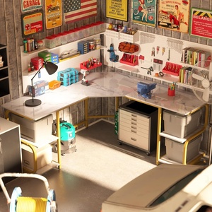 Trắng cẩm thạch + khung vàng lớn + 4 tầng kệ hiện đại L hình bàn - Product Image 3