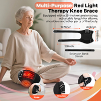 Genouillère de thérapie par lumière rouge sans fil rechargeable, massage vibrant infrarouge 660nm 850nm, électronique grand public