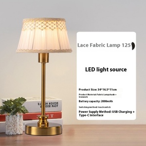 Tùy Chỉnh Pháp Vải Đèn Cạnh Giường Ngủ Retro Bảng Đèn Hình Bầu Dục Bóng Đèn Linh Hoạt Cho Phòng Ngủ Trang Trí Không Dây Có Thể Sạc Lại Bảng Đèn - Product Image 5