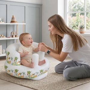 Sofá Inflable Moderno para Bebés, Diseño de Jungla, Portátil, para Mayores de <span class=keywords><strong>3</strong></span> Meses, PVC de Alta Resistencia, Unisex, Fácil de Inflar, para Dormitorio o Uso en Exteriores - Product Image 2