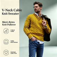 Pull en maille à rayures col en V pour homme, style preppy européen et américain, collection automne-hiver, mode ODM, vêtement transfrontalier