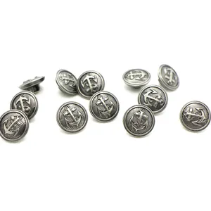 Nhà Máy Trực Tiếp Vàng Bạc Brass Kim Loại Khắc Ban Nhạc Đồng Phục May Nút - Product Image 3