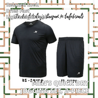 Conjunto Deportivo de Verano para Hombre, Tejido Térmico, Estampado, de Secado Rápido, Transpirable, Camiseta y Pantalones Cortos, 2 Piezas, Casual, Talla Grande