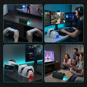YJT-5OT2076 ไฟ LED แสดงสถานะเครื่องชาร์จสำหรับ PS5 เกมแพด P5/P5 สลิม/PS5 มืออาชีพเกมแพดแบบสั่นคู่พร้อมทัชแพดแบบชาร์จได้ - Product Image 6