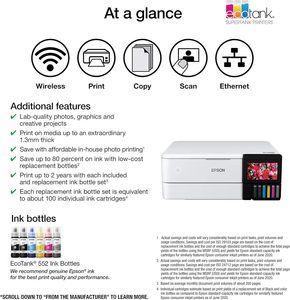 Nueva <span class=keywords><strong>Impresora</strong></span> Multifuncional Inalámbrica EcoTank Photo ET-8500 a Color con Tanque de Tinta para <span class=keywords><strong>Impresora</strong></span> Epson L8168 con Escáner, Copiadora y Pantalla Táctil - Product Image 3