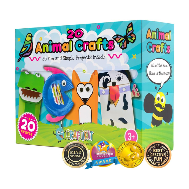 20pcs Multi Color Kids Preschool Craft Kits Paper Animal Theme DIY Box with Die Cutting for 2 4 Years Old Birthday Back School