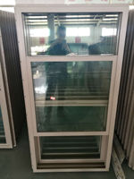 Ventanas Corredizas de PVC de Vidrio de Doble Panel Ventana Deslizante de Vinilo UPVC con Reja y Malla Antimosquitos