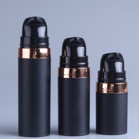 Plastique comme bouteille de lotion emballage fond de teint 5ml bouteille airless noir portable personnalisé 10 ml 15ml cartons cosmétiques de voyage