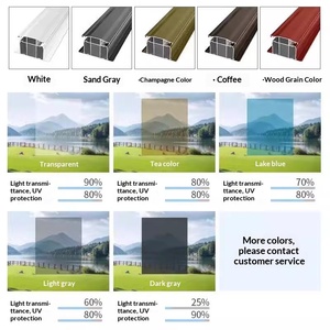 Auvent <span class=keywords><strong>en</strong></span> alliage d'aluminium, abri durable contre le soleil et la pluie pour villa, balcon et terrasse sur le toit - Product Image 2