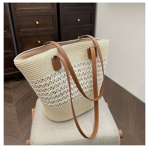 Summer Seaside Vacation Ladies Straw <b>Zip</b> Waterproof New Style Woven Large Capacity Shoulder Bag Fashion <b>Tote</b> Bag Tanjing - Product Image 1