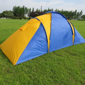 Grandes tendas de acampamento ao ar livre Heavy Duty impermeável 3-4 pessoas dupla camada barraca de acampamento 2 quartos