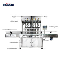 Machine de remplissage de liquides à six canaux horizontale manuelle en acier inoxydable de qualité alimentaire, à entraînement électrique/hydraulique, HONGDI Energy