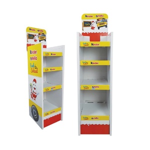 Custom 3-Shelf Folding Corrugated Cardboard Display Stand POP Cardboard <b>Drink</b> Floor Display <b>Racks</b> - Product Image 4