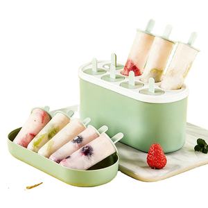 Moldes para helados de grado alimenticio, 8 cavidades, molde reutilizable para helados para niños, molde para hacer helados caseros con palo y contenedor - Product Image 1