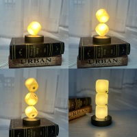 Lampe LED modulaire en forme de dés StackGlow à base de résine |   Lampe de nuit empilable DIY |   Lampe d'Ambiance Magnétique Créative Alimentée par USB Personnalisable