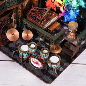 Casa de Madera 3D DIY, Modelo de Pintura con Luces y Música, Juguete de Construcción, Regalo Artístico, Adorno, Bloques de Construcción Hechos a Mano, Casa Pequeña Ensamblada - Product Image 4