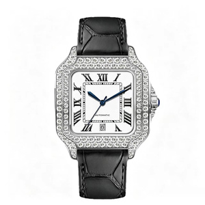 High Quality Luxury <b>Automatic</b> Mechanical Watch Hafl Bust Diamond Moissanite Sport Rectangle Sapphire Crystal <b>Chronograph</b> Tester - Product Image 2