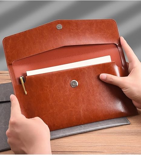 a4 large red with a secret pocket inside