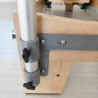 Reformer Pilates en érable avec barre de pieds coulissante pour équipement de fitness à domicile, système d'entraînement de la force du tronc